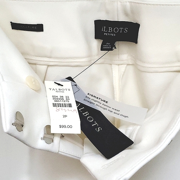 Talbots Petites Signature Off White Dressy Trousers / Slacks Size 2P - Picture 13 of 14